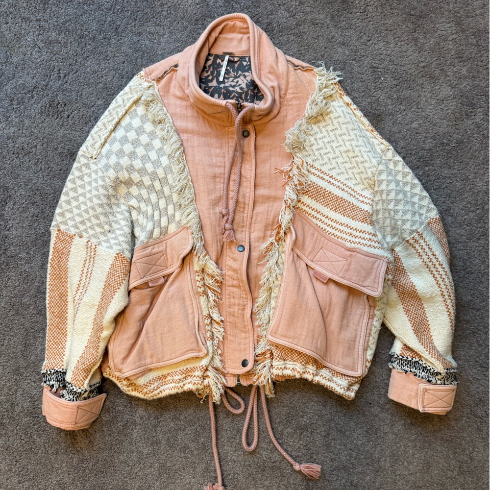 COPY - Free People rare sweater fringe jacket.